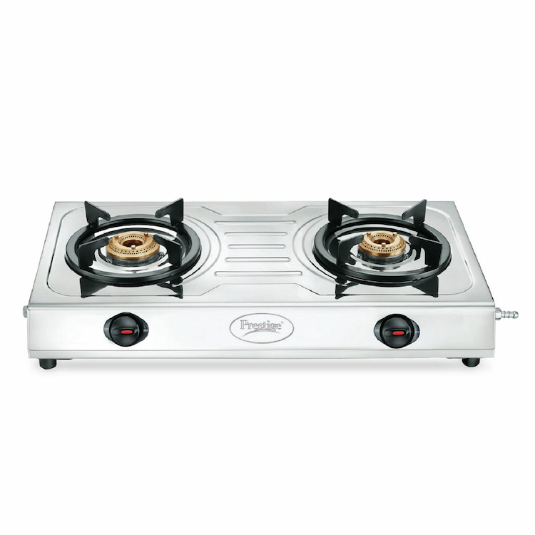 Prestige Prime Stainless Steel Manual Gas Stove  (2 Burners)