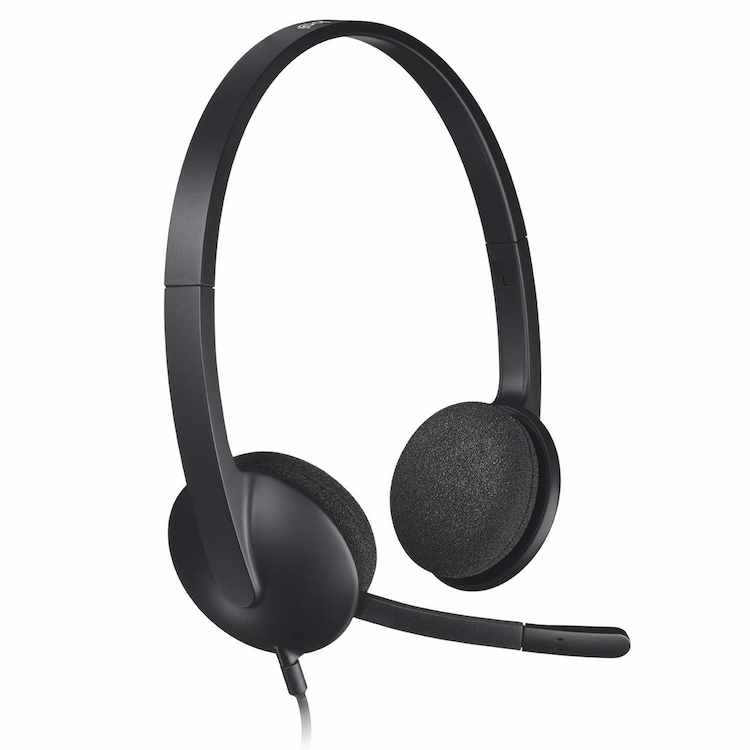 Logitech H340 USB Wired Headset  (Black, On the Ear)