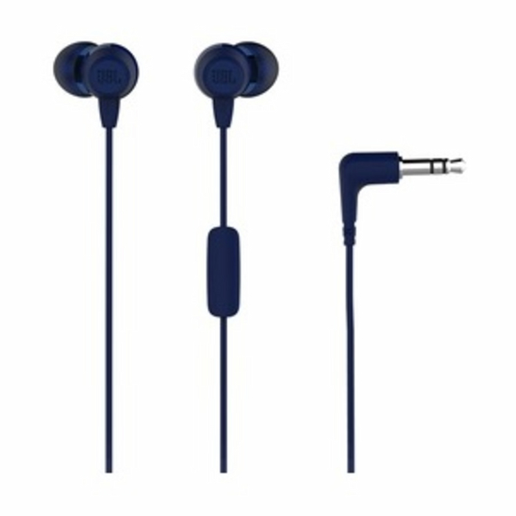 JBL T50HI Wired Headset  (Blue, In the Ear)