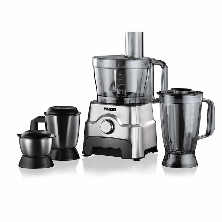 Usha 3811 Food Processor Premium SS Finish ,Black