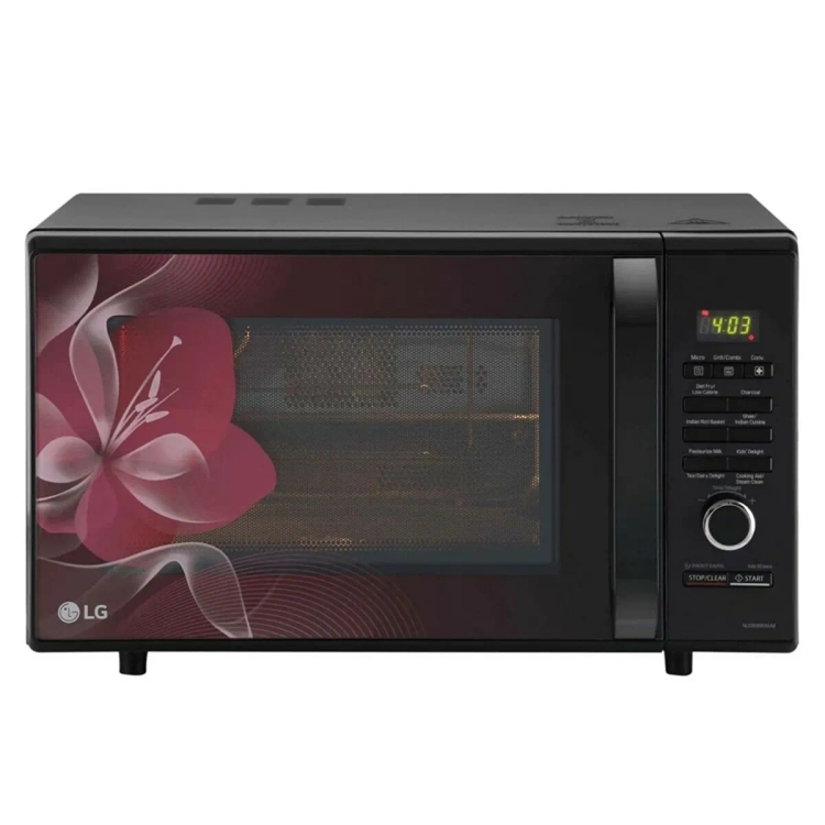 LG Charcoal Convection Microwave Oven MJ2886BWUM, Floral, Diet Fry 28 L
