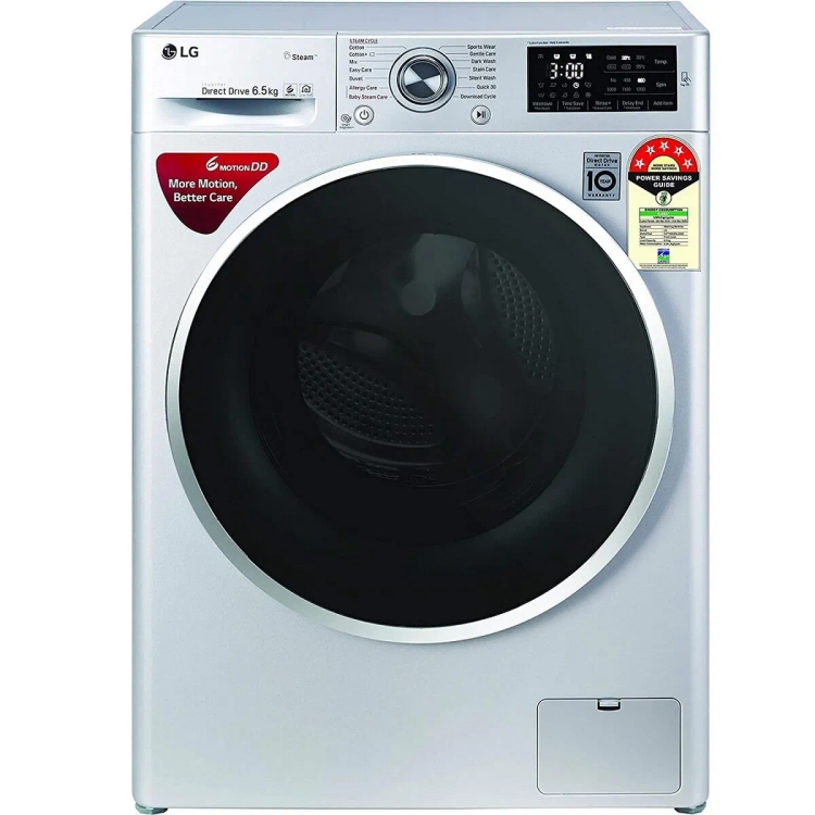 LG 6.5 kg 5 Star Fully Automatic Front Load Washing Machine FHT1265ZNL Silver