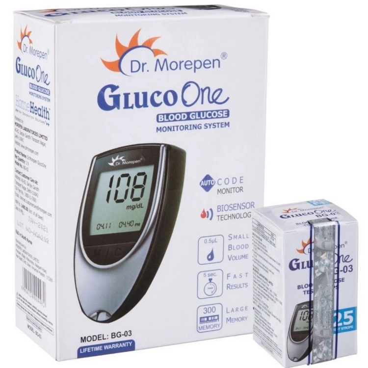 Dr. Morepen BG-03 Blood Glucose Test 25 Strips