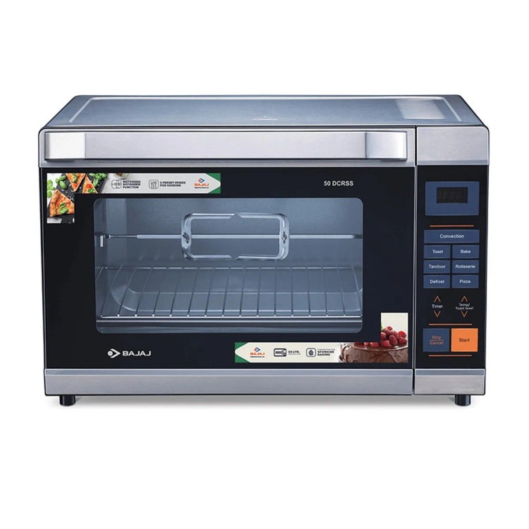 Bajaj 50 DCRSS 50L Oven Toaster Grill with Motorized Rotisserie (Black/Silver)