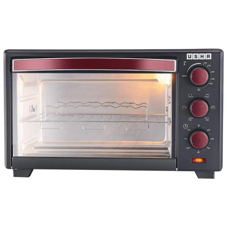 Usha 19L (OTGW 3619R) Oven Toaster Grill (Wine & Matte Black)