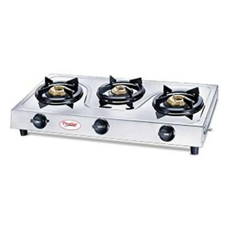 Prestige Prime SS Stainless Steel Manual Gas Stove  (3 Burners)