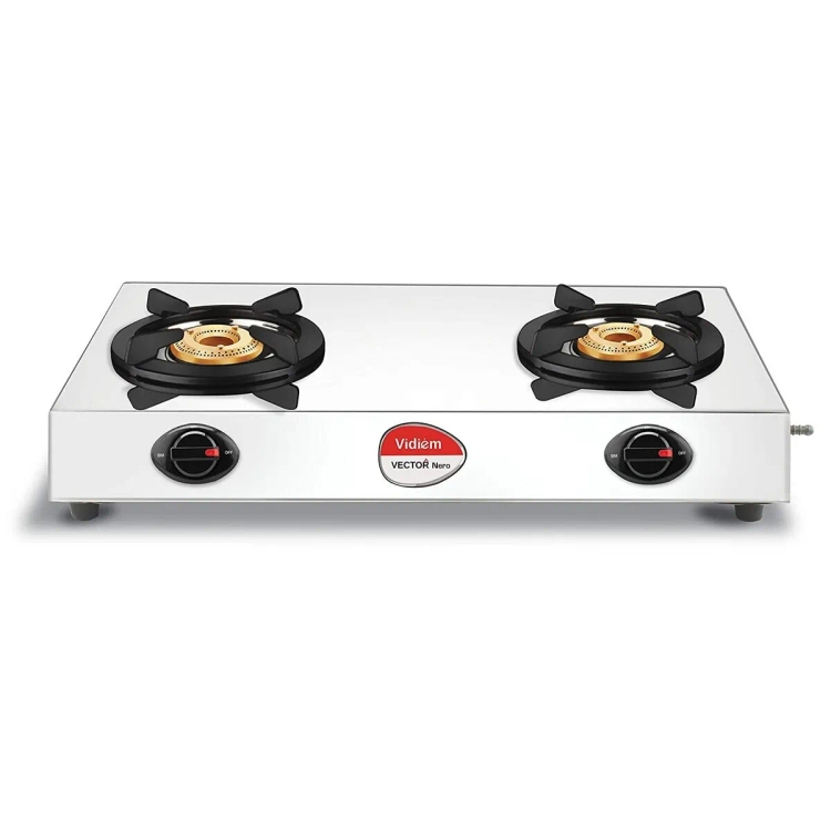 Vidiem Vector Nero 2B Stainless Steel Manual Gas Stove  (2 Burners)