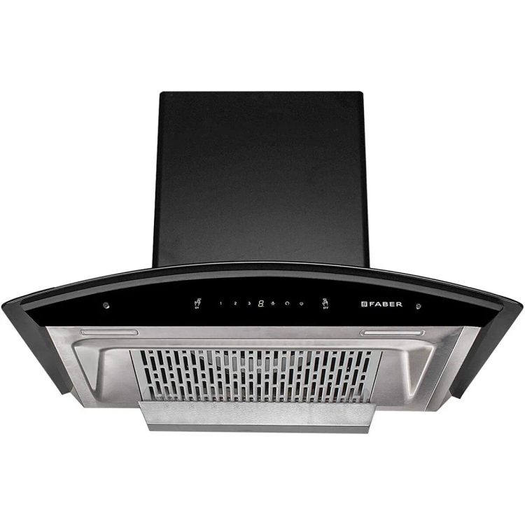 Faber Hood Crest Plus HC SC BK 60  Auto Clean Wall Mounted Chimney  (BK GLASS 1200 CMH)