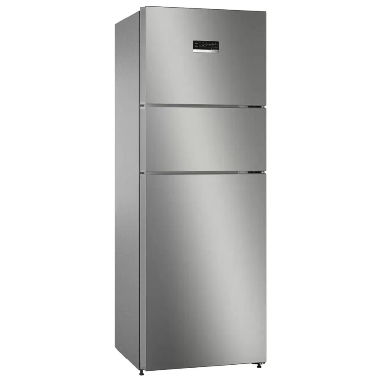 Bosch Series 6 364 Litres Frost Free Triple Door Convertible Refrigerator with Temperature Display (CMC36S05NI, Shiney Silver)