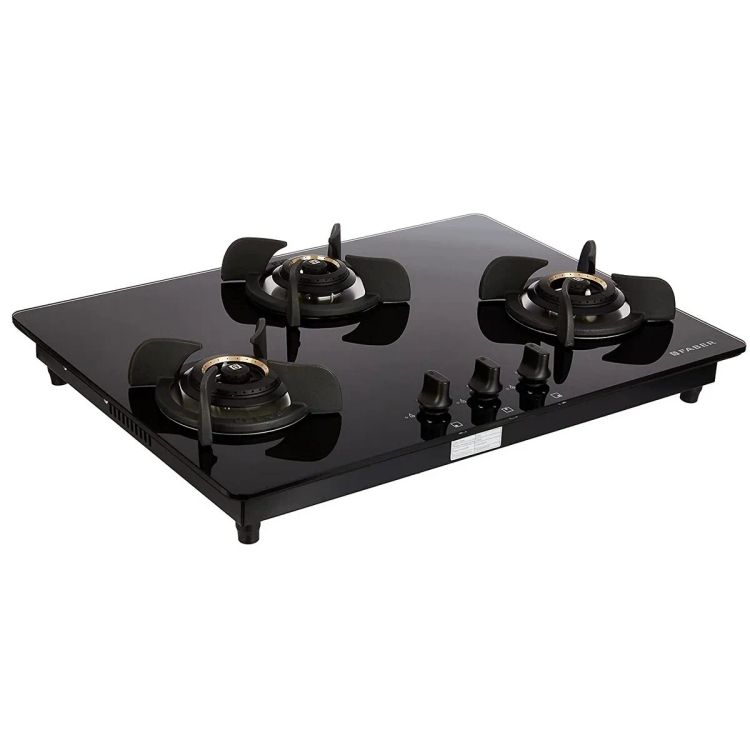 Faber Hob Ultima HT723 CRS BR CI AI Glass Automatic Hob  (3 Burners)