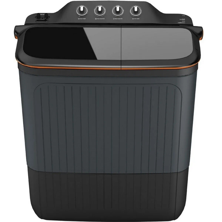 Lloyd 7.5 kg 5 Star Semi Automatic Top Load Washing Machine GLWMS75AVGEL Black Orange 