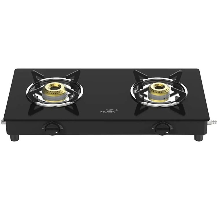 V-Guard Sturdee 2A Glass Top Gas Stove  2 Burner Stainless Steel