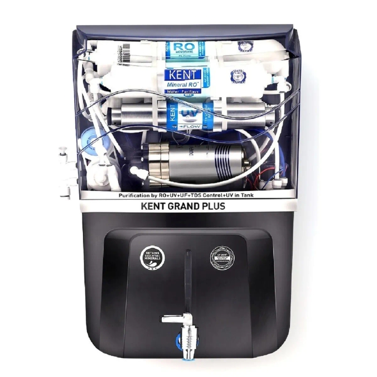 Kent Water Purifier Grand Plus Black RO+UV+UF+TDS 