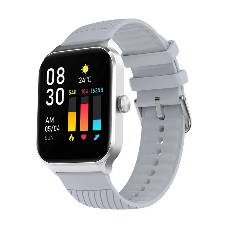 Noise Colorfit Canvas 1.96” TFT Display Smart Watch, Silver Grey