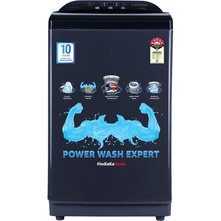 Onida 8 kg 5 Star Fully Automatic Top Load Washing Machine (T85GDB)