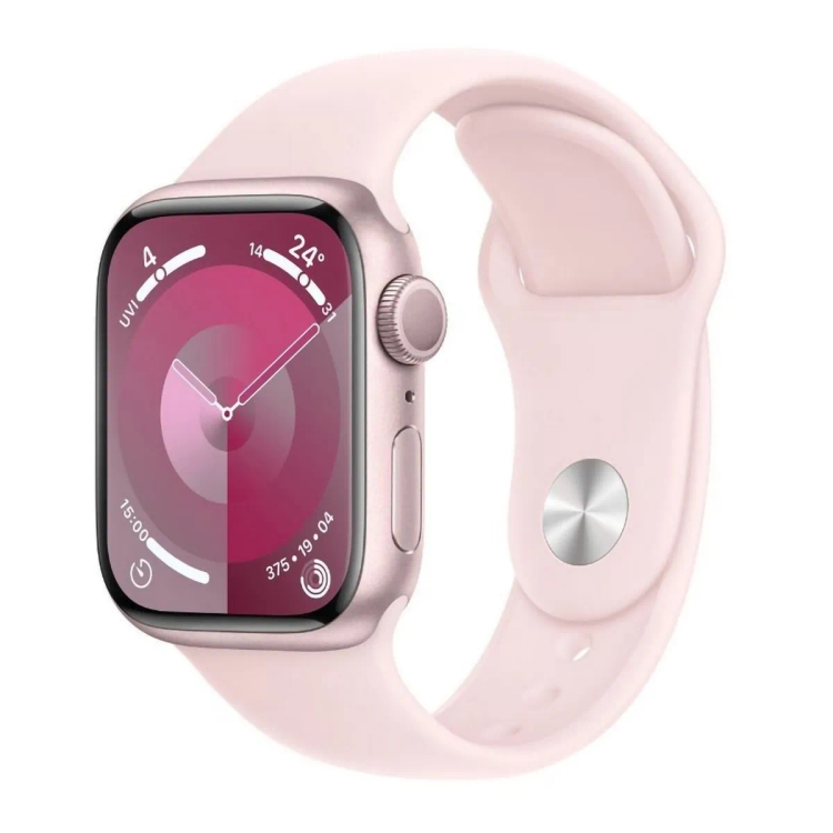 Apple Series 9 41mm GPS Pink Aluminium Case Sport Band 
