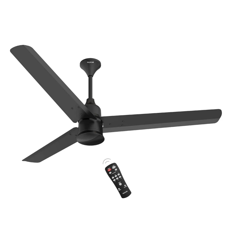 Polycab Silencio Mini 1200mm 3 Blade BLDC Motor Ceiling Fan Matt Black
