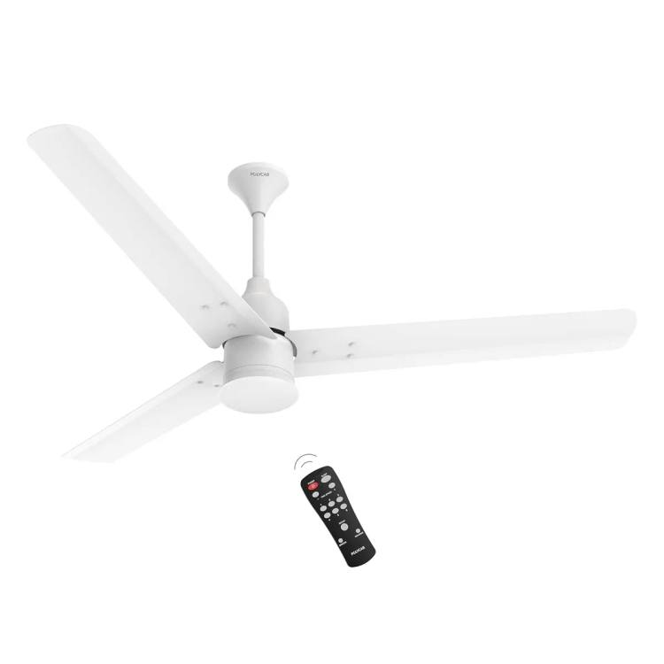Polycab Silencio Mini 1200mm 3 Blade BLDC Motor Ceiling Fan Matt Satin White