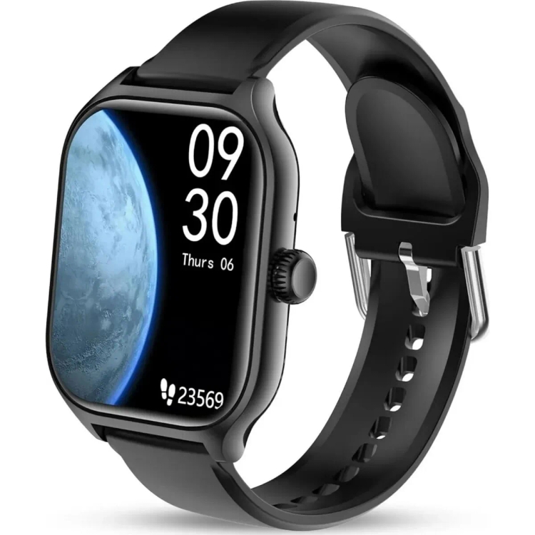 Pebble Vista 1.99" HD Infinite Display Smart Watch,Jet Black