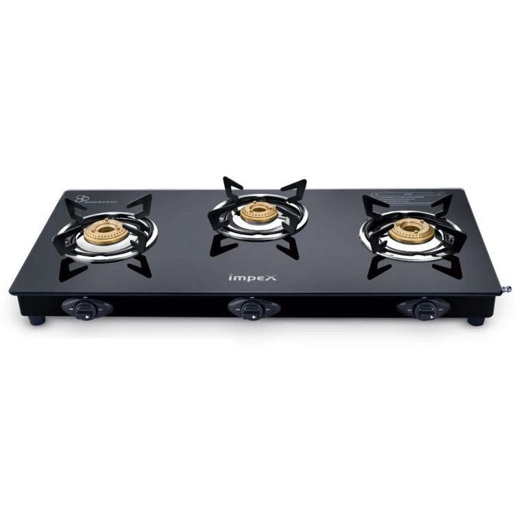 Impex IGS 1213M NEO Glass Top Manual Gas Stove (3 Burners)