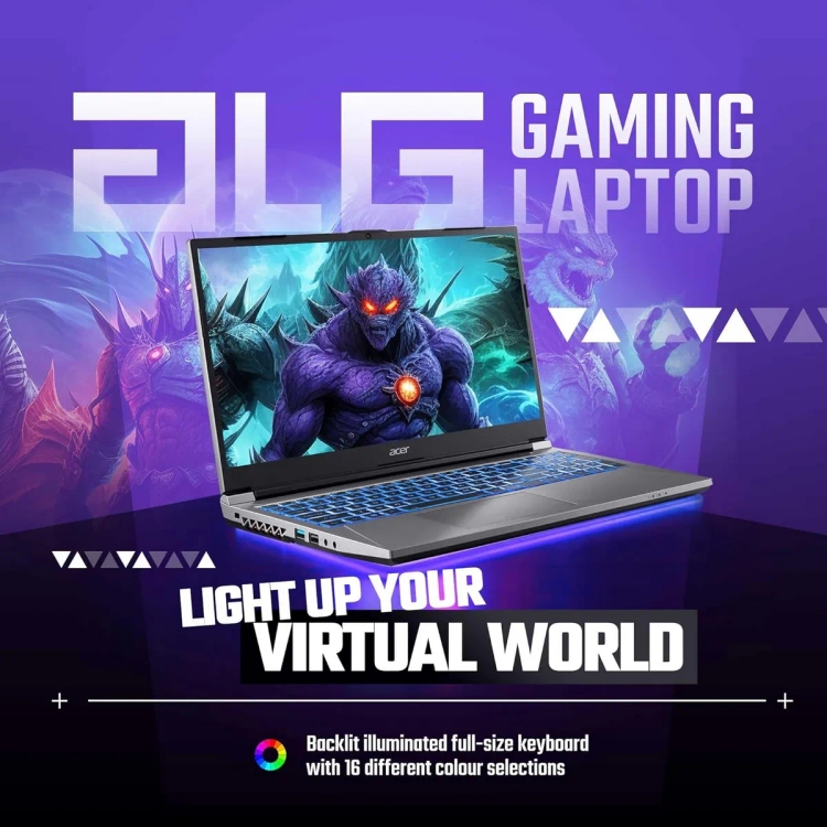 Acer ALG Intel Core i5-12450H 12th Gen (16 GB/512 GB/Windows 11 Home/6 GB Graphics/NVIDIA GeForce RTX 3050) AL15G- 52 Gaming Laptop (39.62 cm (15.6 Inch),Steel Grey,1.99 Kg)