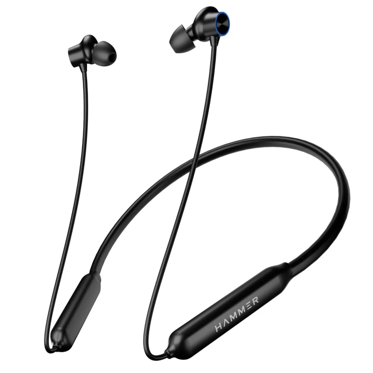 Hammer Splendor In Ear Bluetooth Neckband with Magnetic Earbuds (Black)