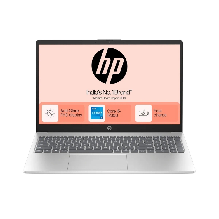 HP Intel Core i5-1235U (8 GB/512GB SSD/Windows 11 Home) 15-fd0070TU Thin and Light Laptop (39.6 cm (15.6 inch) Natural Silver,1.59 kg)  