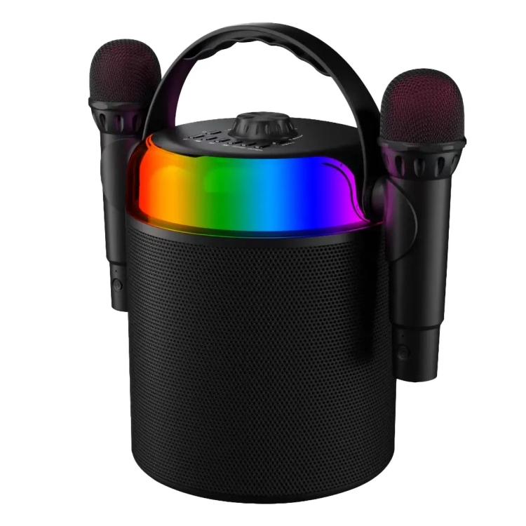 Salpido Party waves 505 Bluetooth Speaker With wireless microphones and Ambient Light Effects (Black)