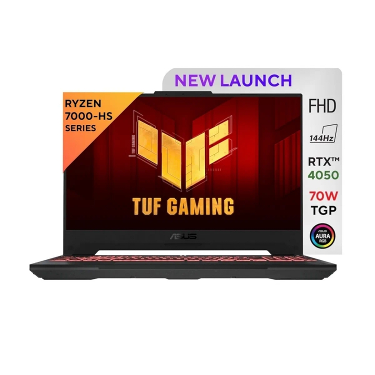 Asus TUF Gaming A15 AMD Ryzen 7-7735HS (16 GB/512 GB SSD/Windows 11 Home/6 GB Graphics/NVIDIA GeForce RTX 4050) FA577NU-LP082W Gaming Laptop (39.62 cm (15.6 Inch), Jaeger Gray, 2.20 Kg)