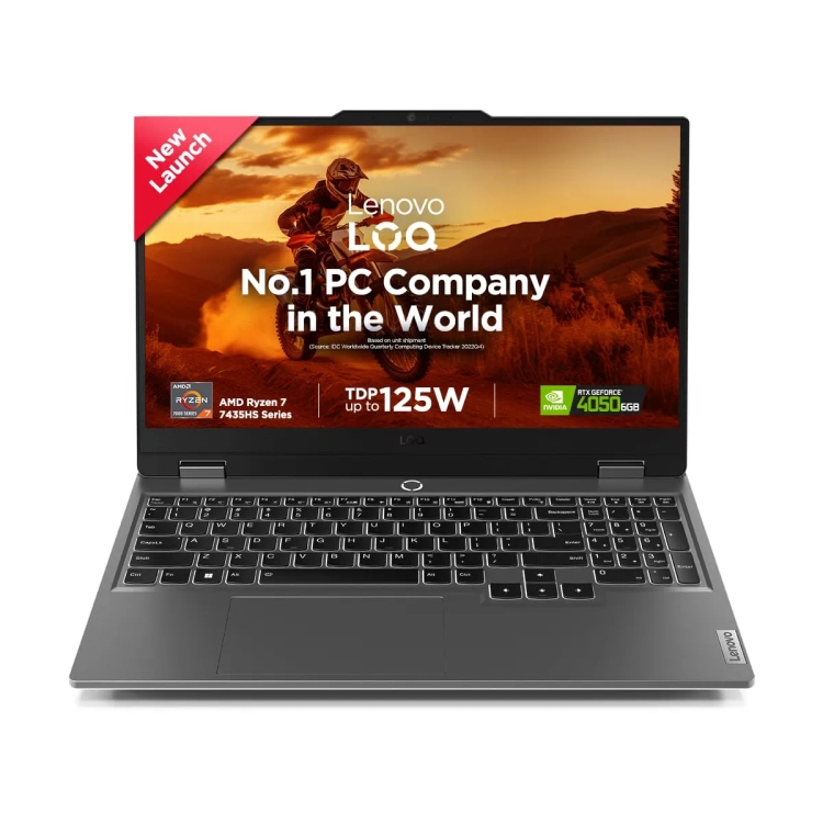 Lenovo  LOQ 15ARP9 AMD Ryzen 7-7435HS (24GB RAM/512GB SSD/6 GB Graphics/NVIDIA GeForce RTX 4050)83JC00EGIN Gaming Laptop (39.62 cm (15.6 Inch),Grey,2.4Kg)