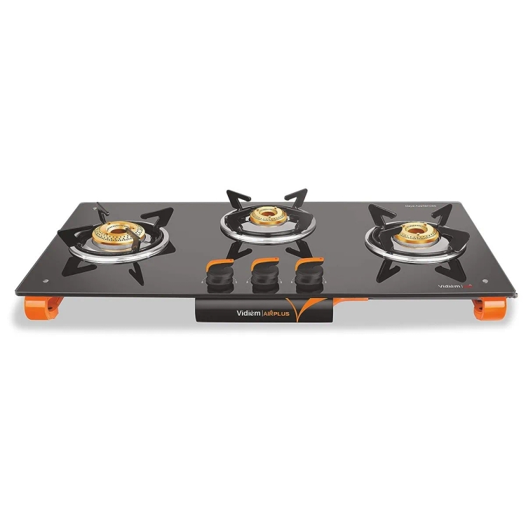 Vidiem Air Plus Glass Manual Gas Stove  (3 Burners)