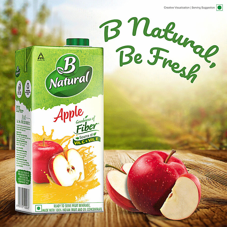 B Natural Apple Juice 1Litre