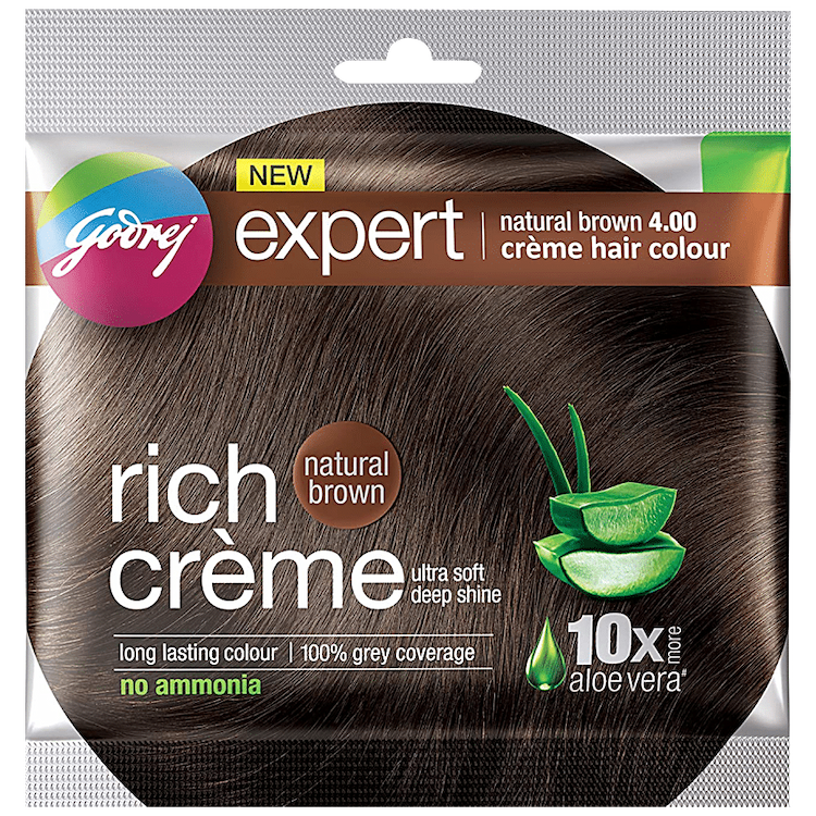 Godrej Hair Colour Rich Creme Natural Brown 20g