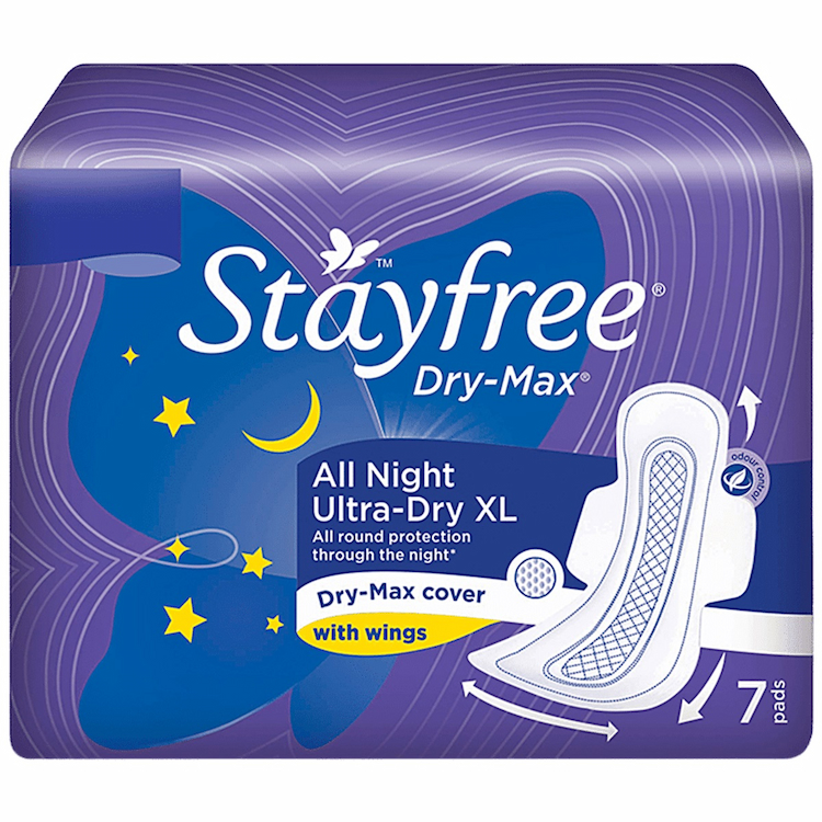 Stayfree Sanitary Pad UltraThin Dry-Max All Nights 7s