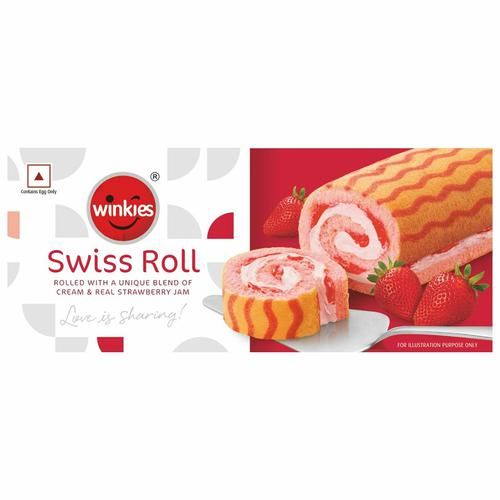 Winkies Swiss Roll Cake - Strawberry Jam, 165g