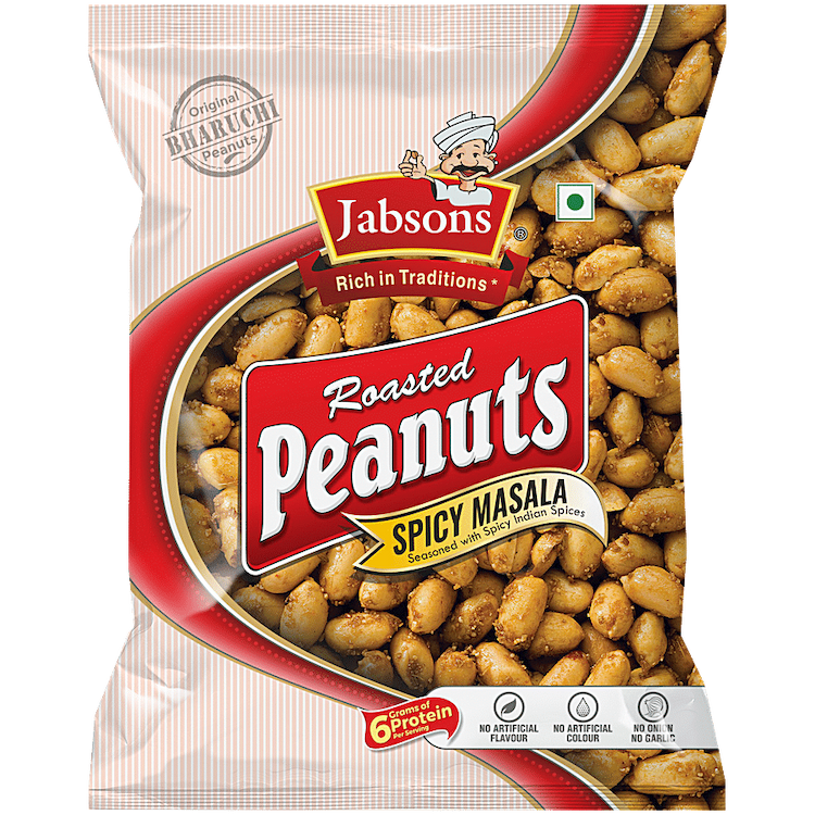 Jabsons Roasted Peanuts Spicy Masala 140G