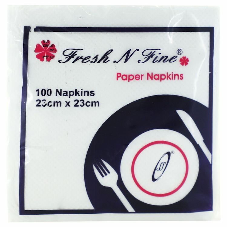 Fresh N Fine Paper Napkin 23 X 23Cm 1 Ply 100'S