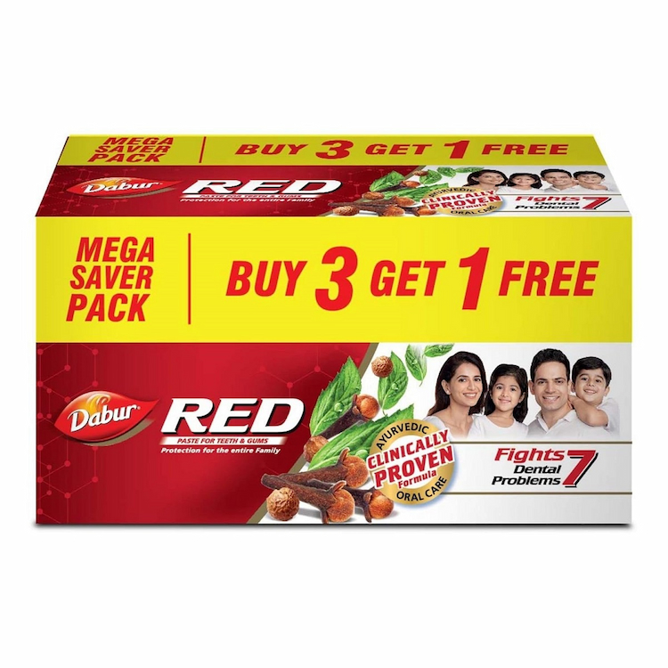 Dabur Tooth Paste Red 150g 3+1Free