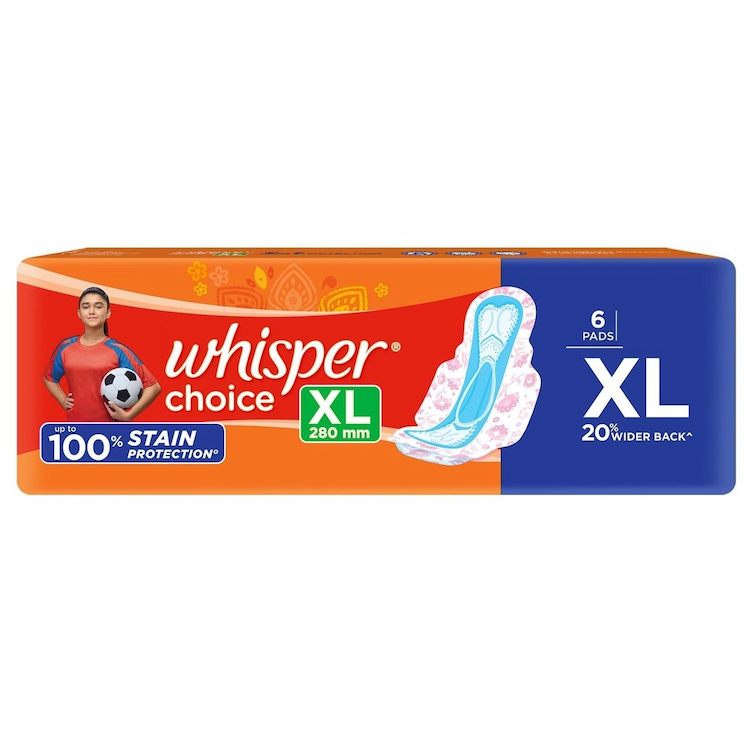 Whisper Sanitary Pad Choice Extra Long 6s