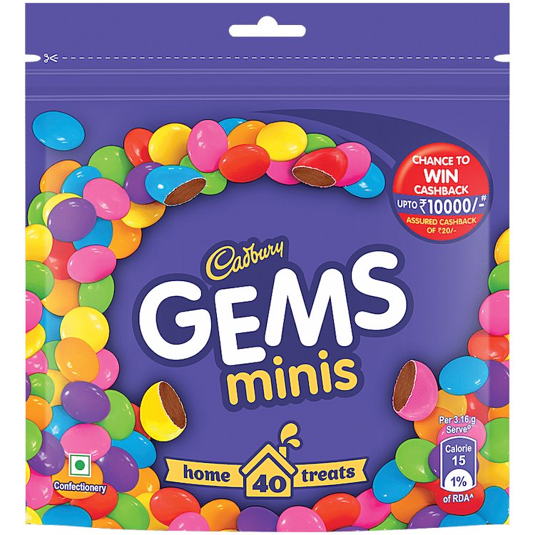 Cadbury Gems Chocolate Carton 23.7 G