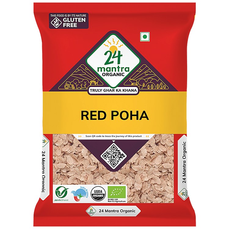 24Mantra Red Poha Flattened Rice 500g