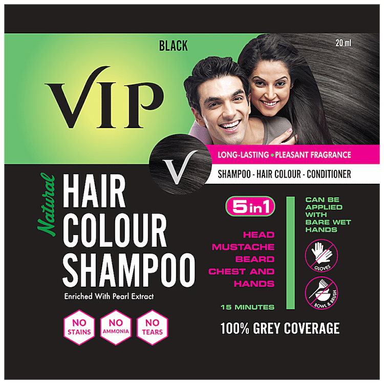 VIP hair colour shampoo black 20ml