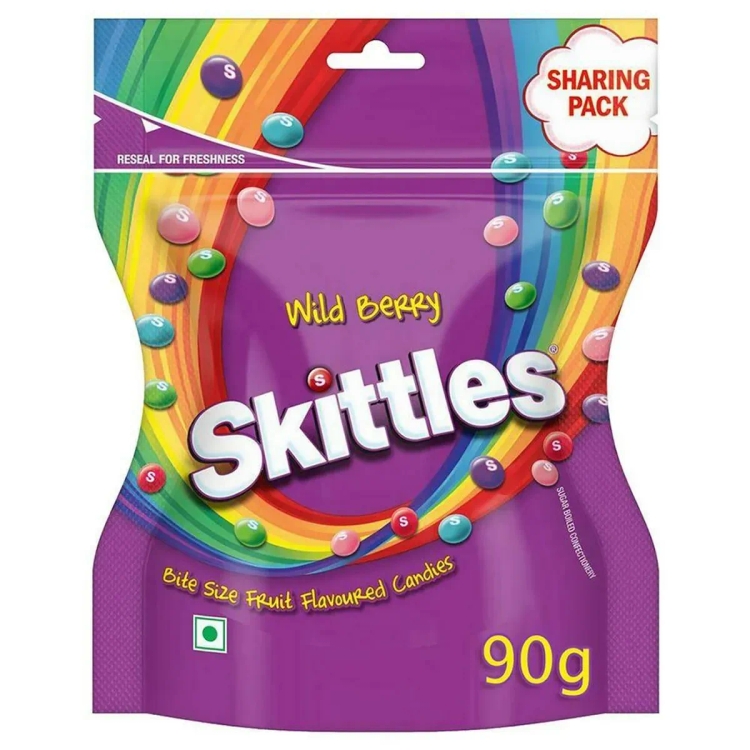 Skittles Wild Berry Bite Size Fruit Flavoured Candies 90G