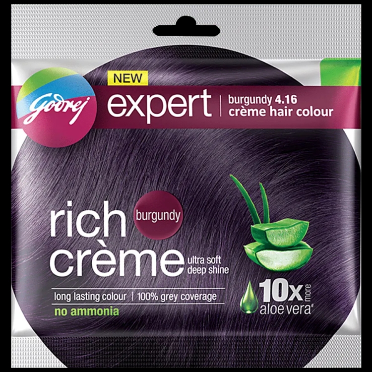 Godrej Hair Colour Rich Creme Burgundy 4.16 20g