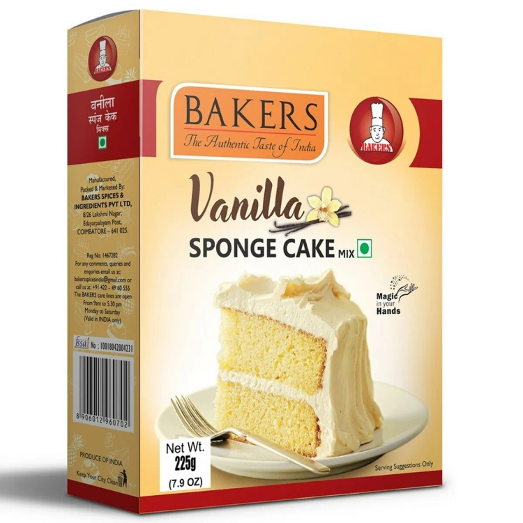Bakers Cake Mix Vanilla 225G