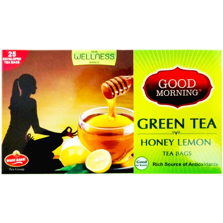 Waghbakri Good Morning  Honey, Lemon GreenTea 25 Bags 12.5g