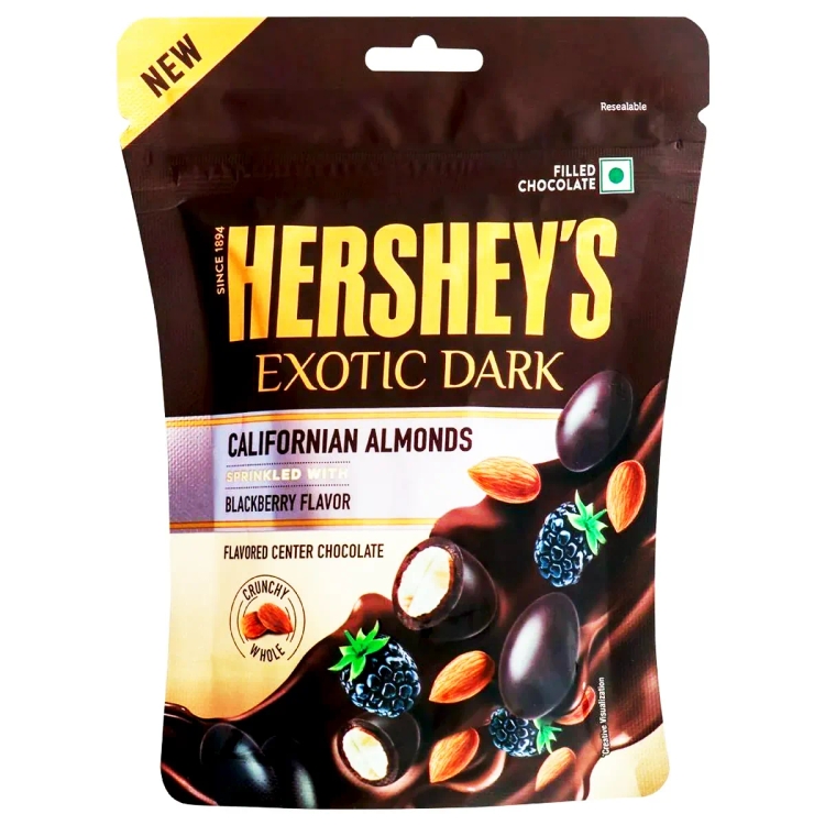 Hersheys Exotic Dark Chocolate Almond Blackberry Flavour 90g