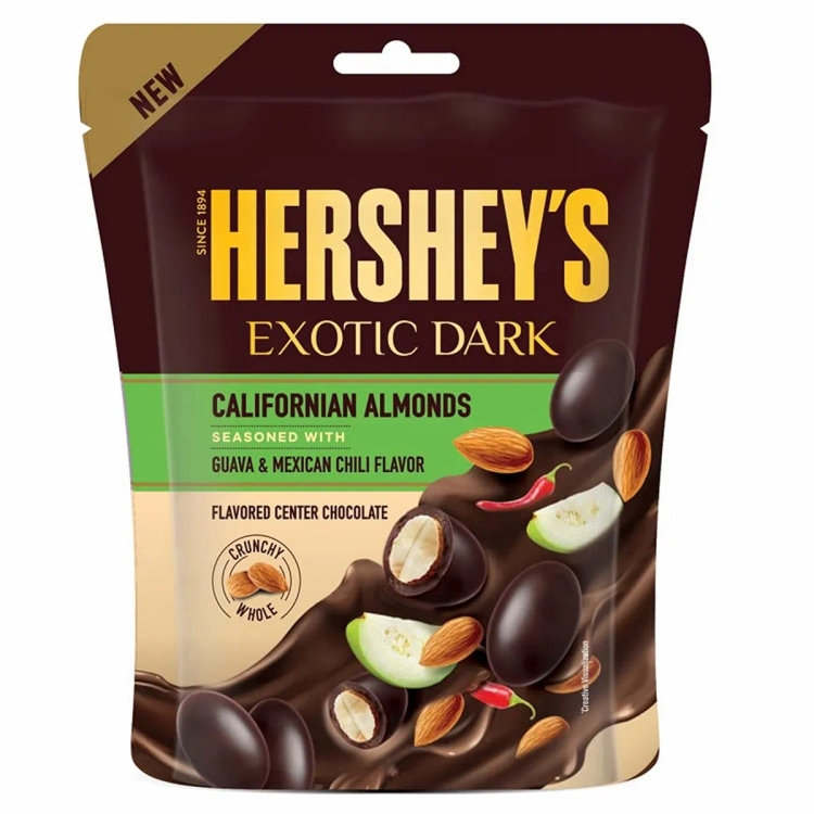 Hershey's Exotic Dark Californian Almonds Chocolate - Seasoned With Guava & Mexican Chili Flavor 90g