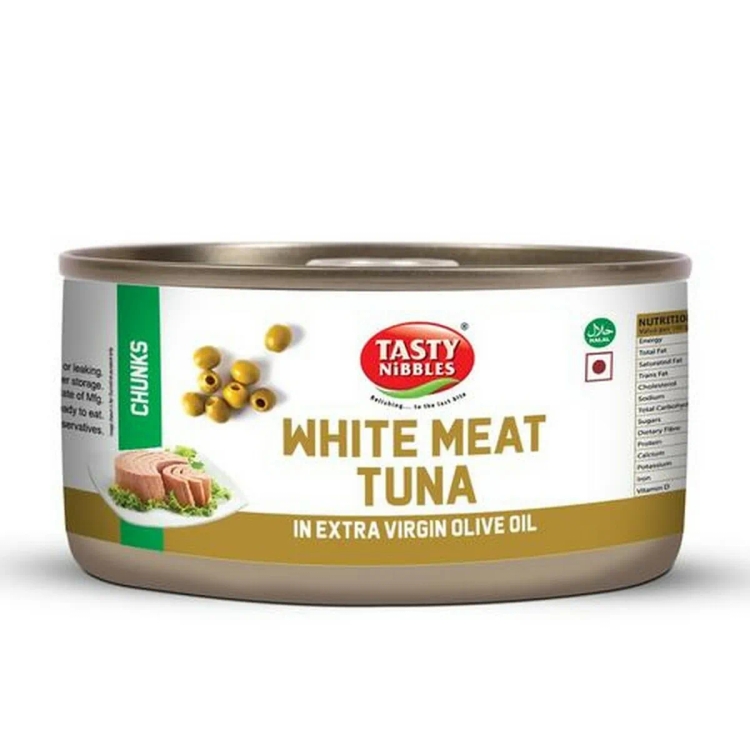 Tasty Nibbles White Meat Tuna Chunks In Virgin Olive Oil 185g
