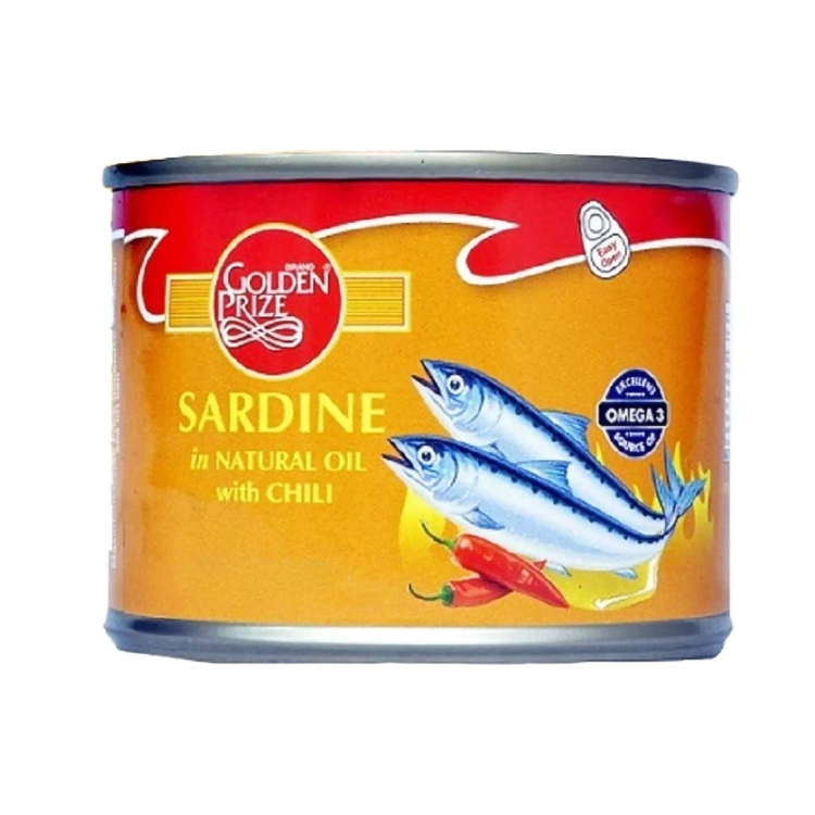 Golden Prize Sardine in Natural Oil with Chili, 200g